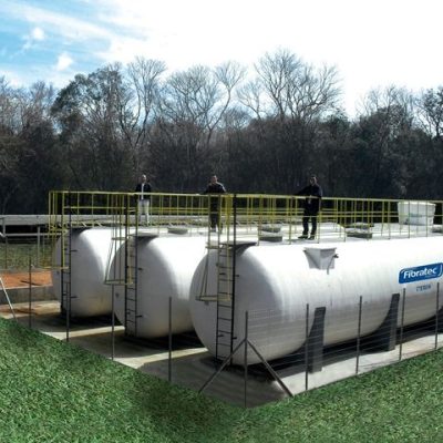 Estação de Tratamento de Esgoto Compacta - Aeração Prolongada com Reuso - Instalada em Chapecó SC